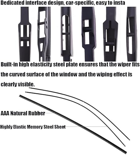 Miniatura 2 de ATTKE Limpiaparabrisas trasero para Honda CR-V 2012-2016Cadillac SRX 2010-2018Hyundai Tucson 2004-2009 OEM estilo original (limpiaparabrisas trasero