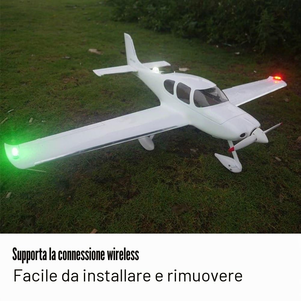 Dilwe Luci per Modello Aviazione, Luci Universale a LED Wireless per Velivoli ad Ala Fissa Aeroplano Elicottero di Modello