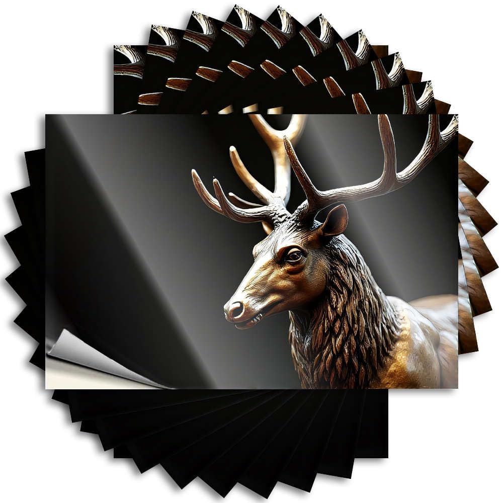 Tattoos New, Items Bumper Golden Stag Statue with Intricate Antlers. | Funky(6X9CM)