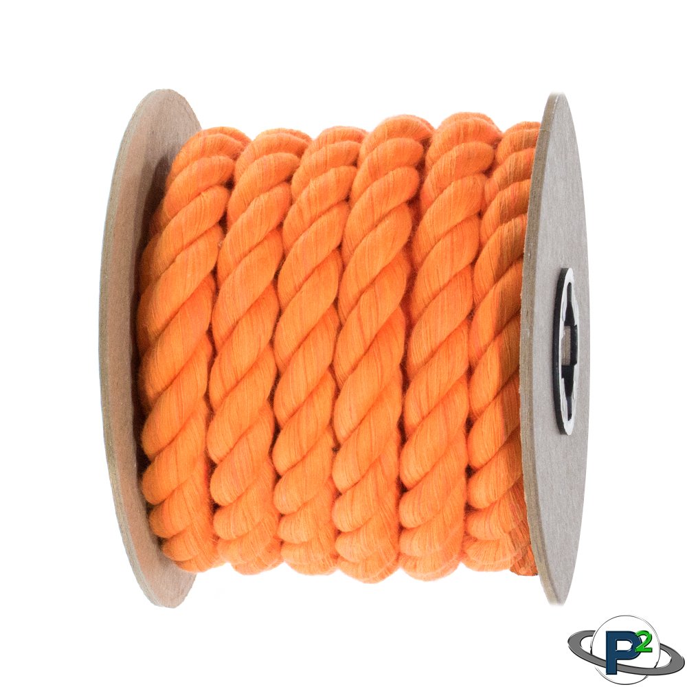 Paracord Planet Natürliches gedrehtes Baumwollseil – Starkes dreisteiliges Seil für Haustierspielzeug, Sport, Heimdekoration, Makramee, Handwerk, Innen- und Außenbereich (30 m, 1/4 Zoll), Orange)