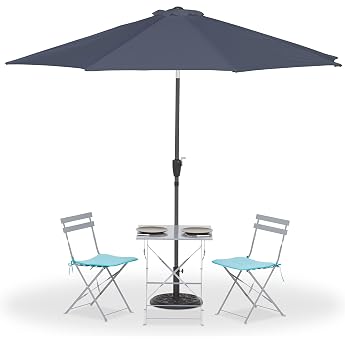 Relaxdays Sonnenschirm   300 cm knickbar anthrazit