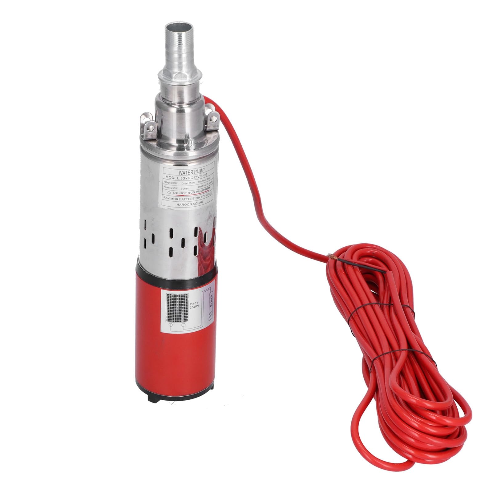 Alomejor Bomba de Agua Solar DC 12 V, Potente Bomba Sumergible de Alta Elevación para Barcos de Pesca y Riego Agrícola de Acero Inoxidable