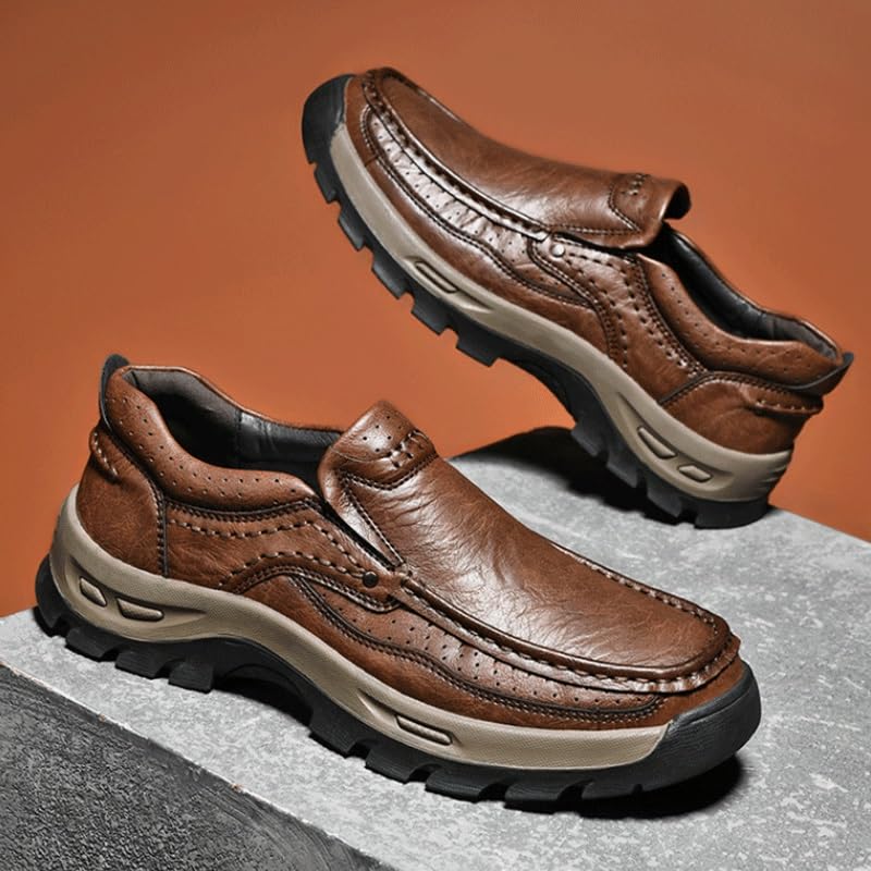 Shoes Men's Outdoor Slip-on Loafers Low-top Round-Toe Thick-Soled Oxford Shoes for Traveling Driving Mountaineering Men Versatile Comfortable Shoes3