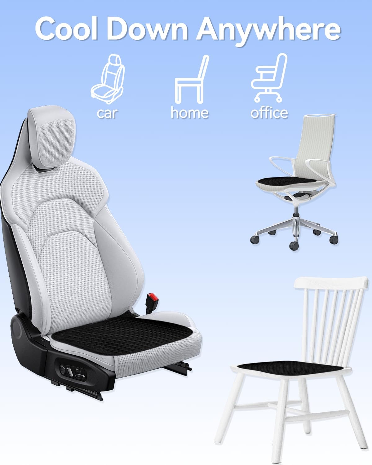 Car Seat Cushion for Long Driving, Breathable Soft Car Cushion, Cooling Gel Seat Cushion Keep You Comfortable for Long Car Rides