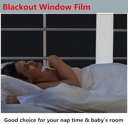 Miniatura 4 de Soqool Película de privacidad para ventana con bloqueo de luz para oscurecer la habitación, película de privacidad para ventana de baño para el