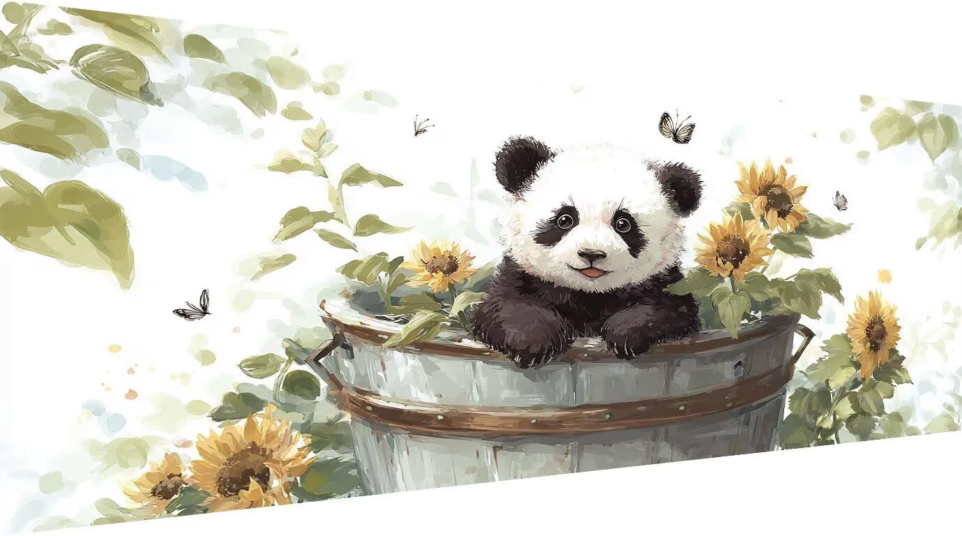 Diamond Painting dla dorosłych, pełne wiertło Panda, obraz typu "zrób to sam", zestaw do haftowania, haft krzyżykowy, mozaika, zestaw do majsterkowania, dla początkujących i dzieci, dekoracja ścienna