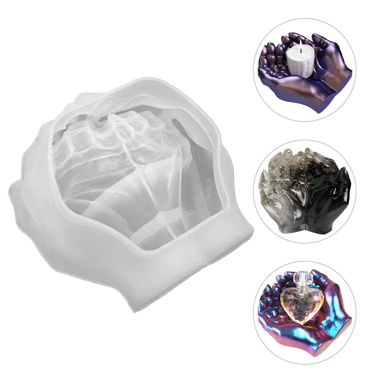 Lurrose 5 Piezas molde de fundición en forma de mano revestimientos macramé molde de maceta molde para maceta moldes para paletas moldura molde portaescobillas molde de mano gel de sílice