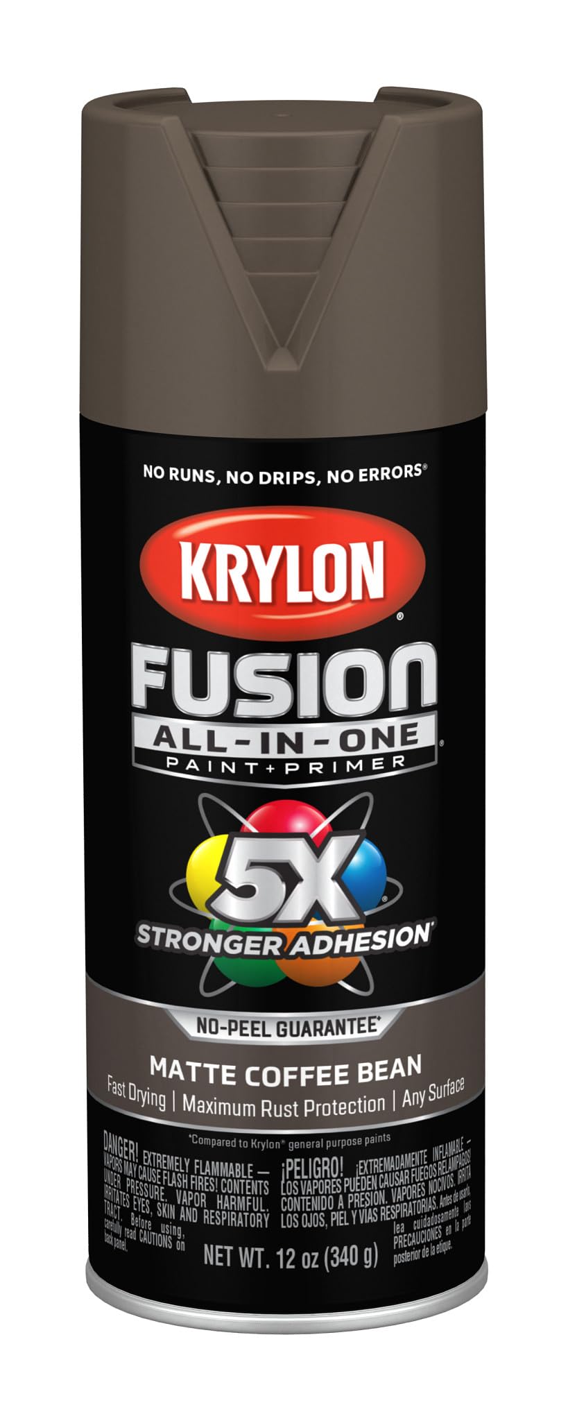 Krylon Fusion All-In-One, Matte, Coffee Bean, 12 oz