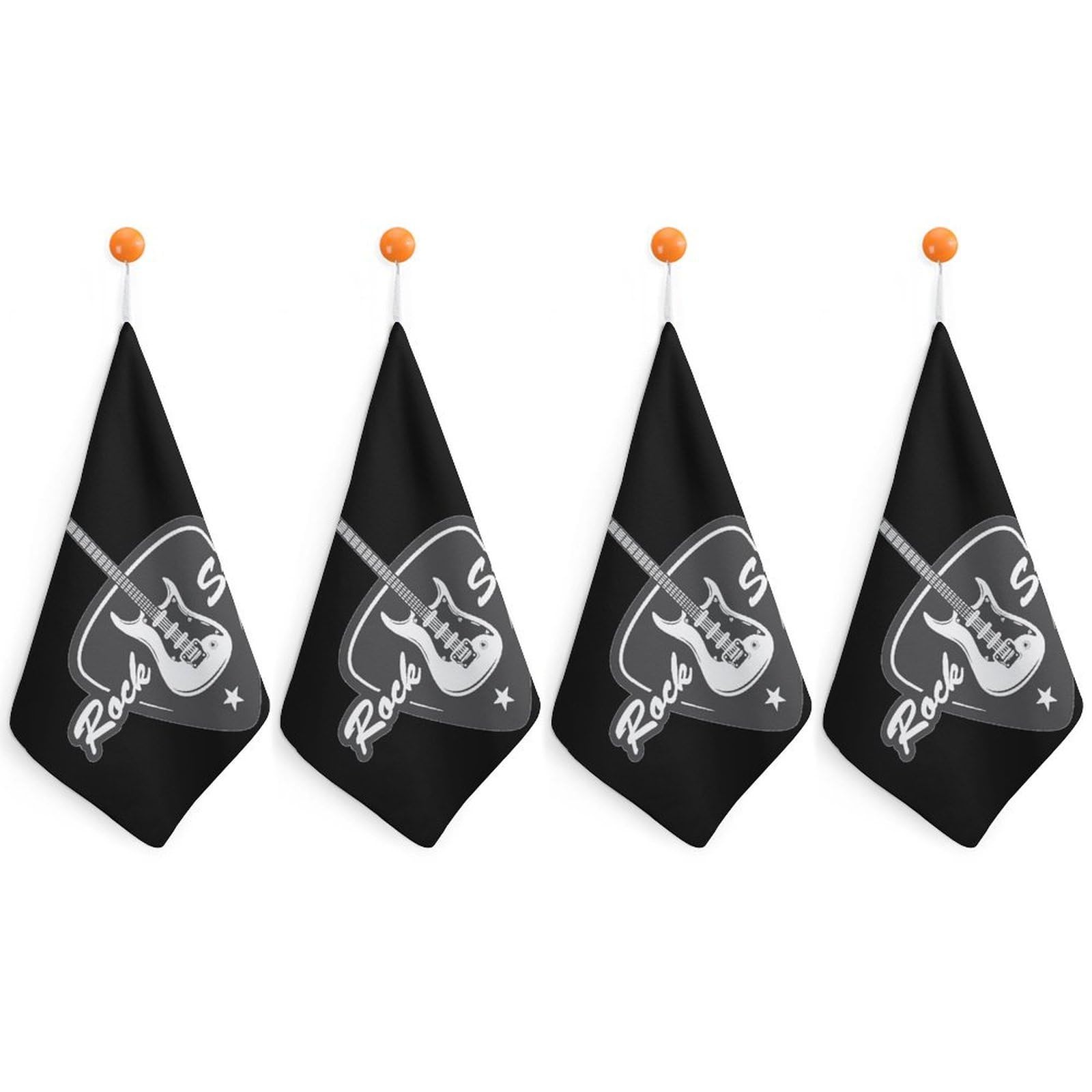 TXFBTRFSA Bass-Guitar Rocks-Music Hand Towels with Hanging Loop Kitchen Towel Handkerchiefs Cleaning Cloths