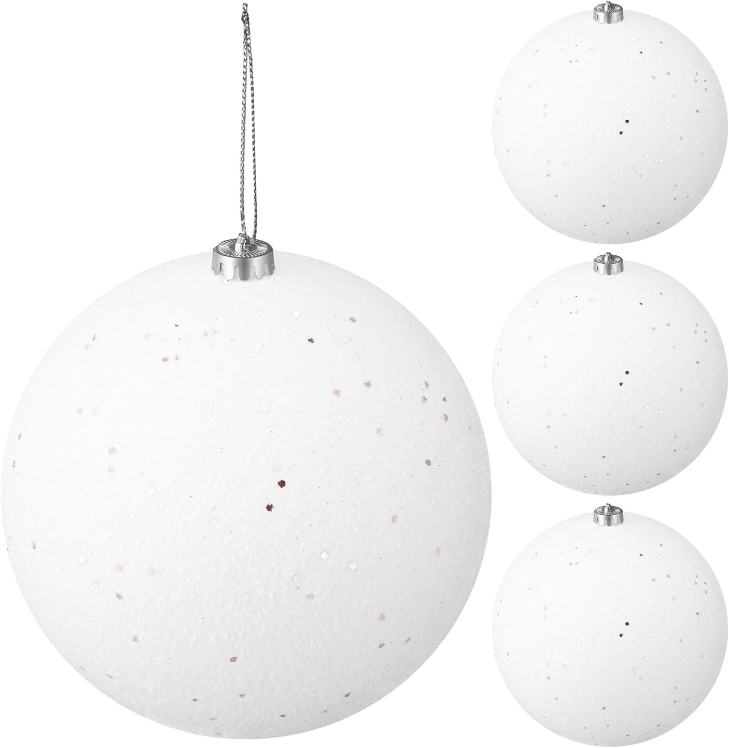 Liliful 4 Pcs Jumbo Christmas Ball Ornaments 7.87 Inch