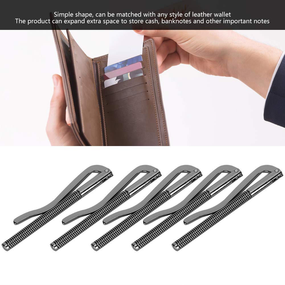 5 Stück Brieftaschen Federklammern - Galvanisierter Stahl Geldclips 75mm