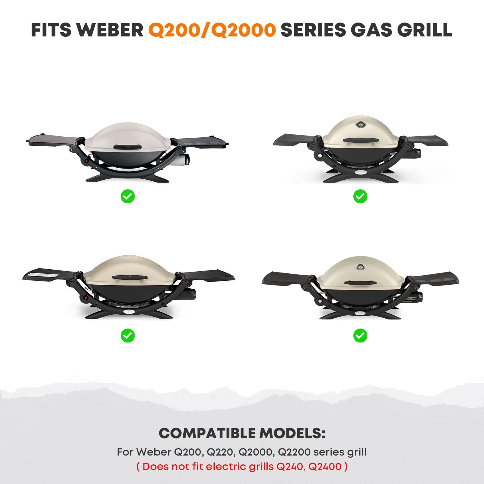 onlyfire Plancha Pleine Taille en Acier avec Revêtement Céramique pour Weber Q200, Q220, Q2000, Q2200 - Plaque de Cuisson Intégrale pour Barbecue à Gaz - Non Compatible avec Q240, Q2400 et Séries N