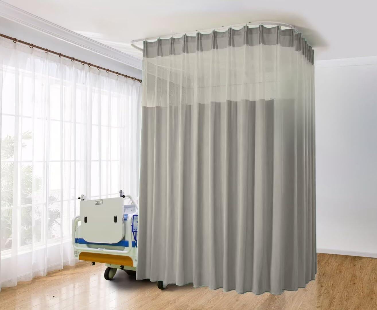 Fllwow Hospital Curtain with Flame Resistance for Medical exam Room Clinic SPA Lab Cubicle Bed Divider(9ft Widet x8ft Tall)