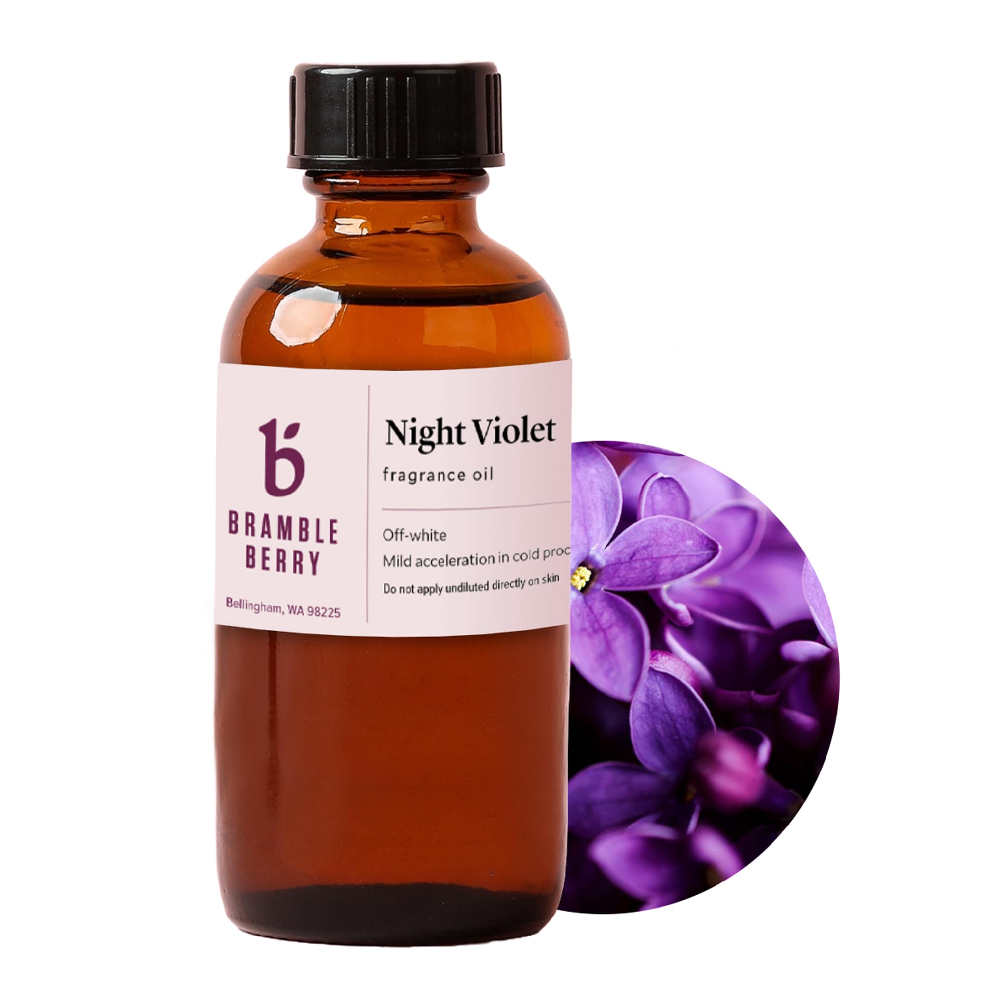 Bramble Berry Night Violet Fragrance Oil 2 oz | Dark Floral &amp; Powdery Musk Scent for Soap, Candles, Lotion &amp; Bath Bombs | Skin Safe, Vegan, Paraben &amp; Phthalate Free, DIY Craft Essential