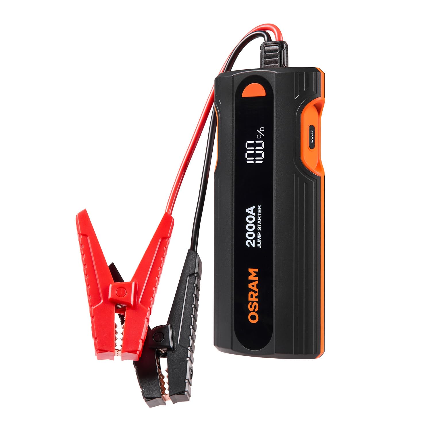 OSRAM BATTERYjumpstart 2000, arrancador de litio de 12 V, arrancador de batería, 2000 A, batería externa USB-C, para motores de gasolina de hasta 8 L y motores diésel de hasta 4 L.