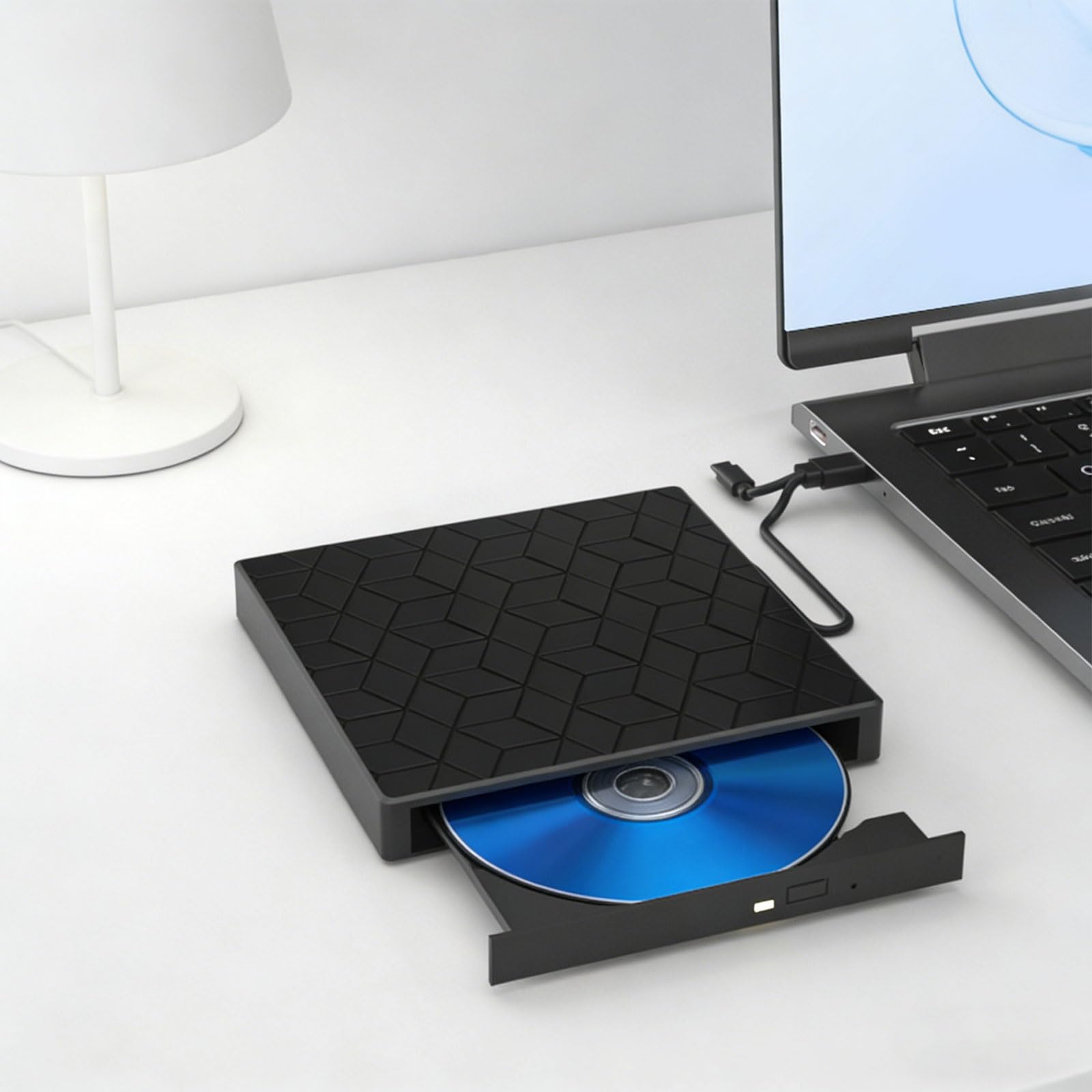 Unità disco esterna multifunzione con lettore di schede e porte USB per computer portatili e desktop, ufficio, lettore domestico