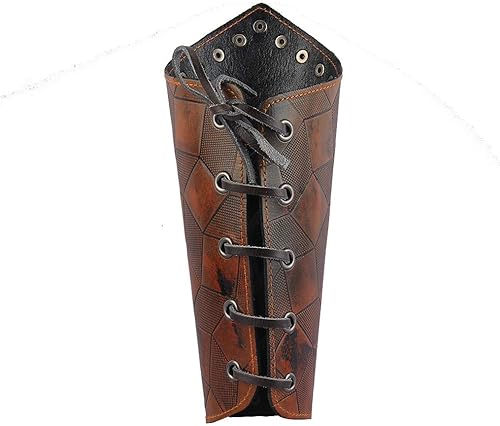 Miniatura 7 de Jeilwiy Armadura de cuero sintético medieval guanteletes pulsera vikingos protectores de brazo LARP accesorios brazo ancho brazalete brazalete