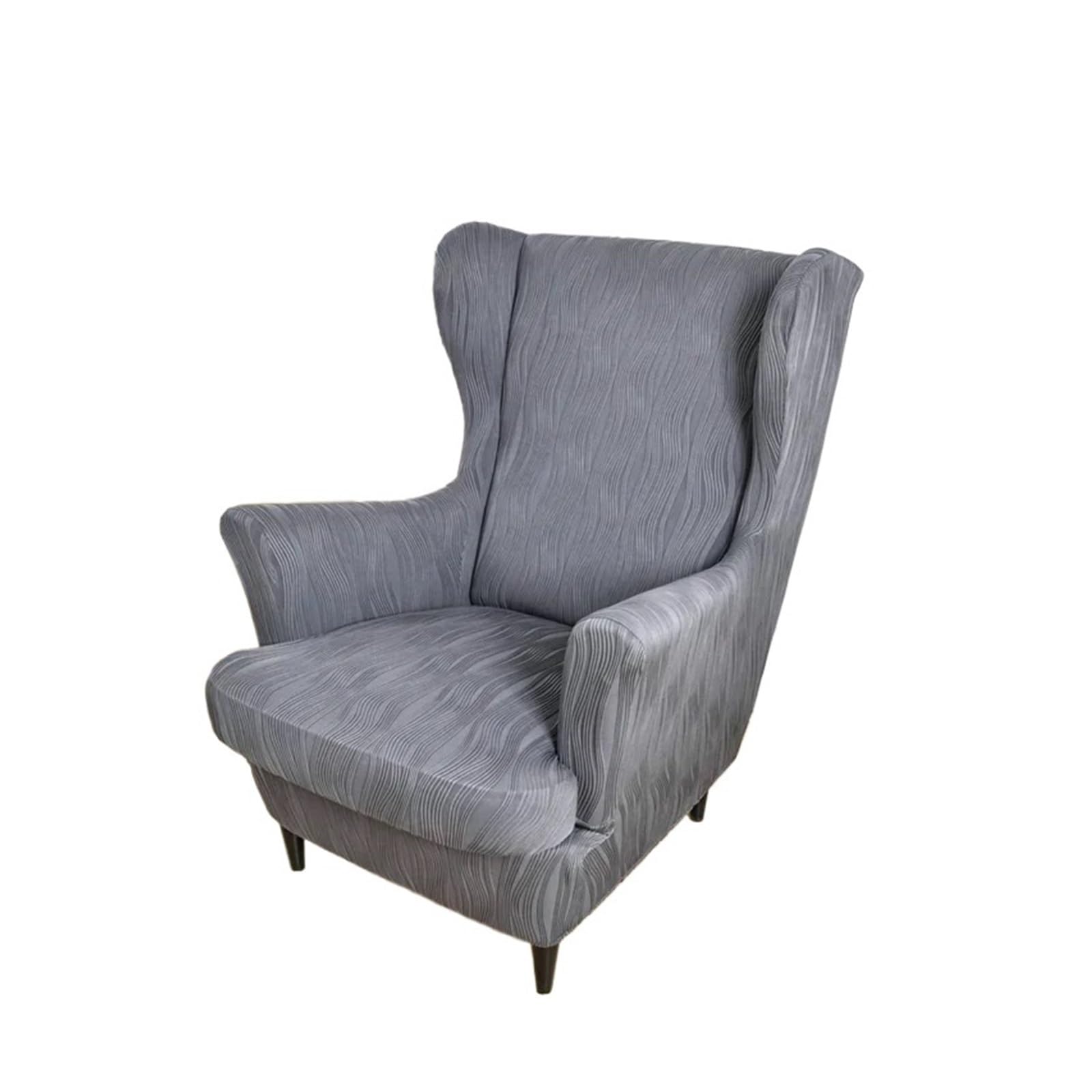 GCYEIDMA Wing Chair Slipcover Wingback Chair Covers Stretch Wing Armchair Cover with Seat Cushion Elastic Sofa Slipcovers Single(A5 Wingchair Cover)