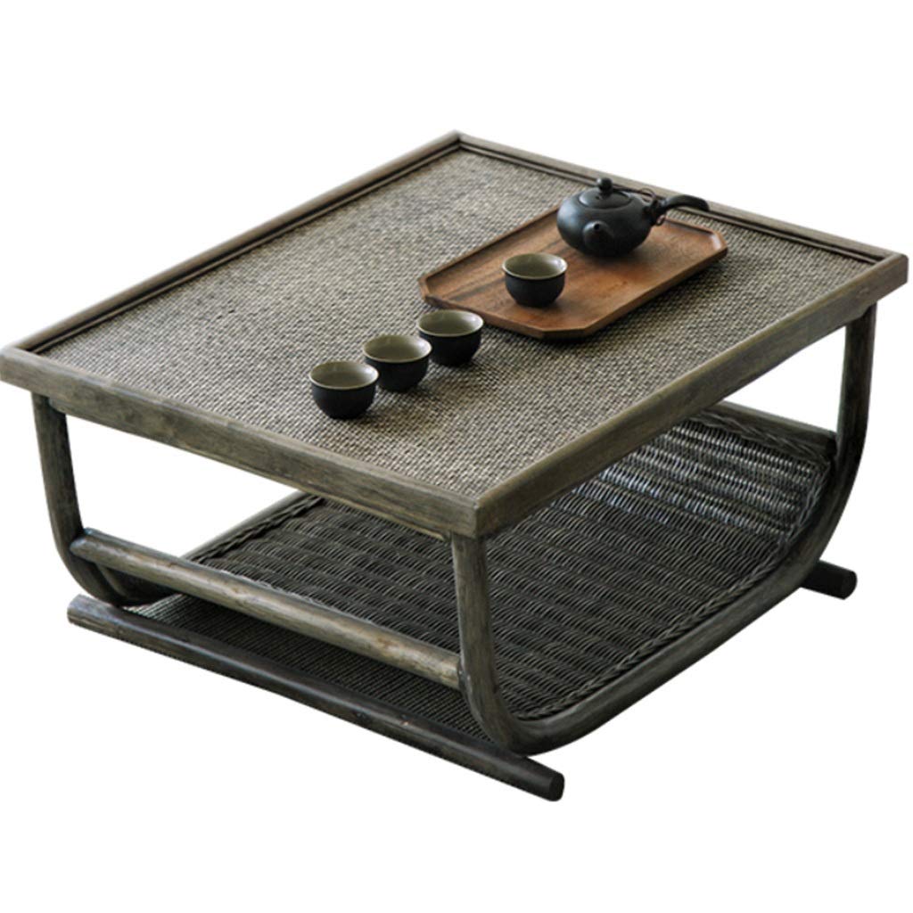 Bouts de canapé Petite Table Basse De Balcon en Rotin Indonésien, La Baie Vitrée Permet De Ranger Quelques Côtés, Table Basse Multifonctionnelle Créative, Table d'angle De Ferme Ancienne