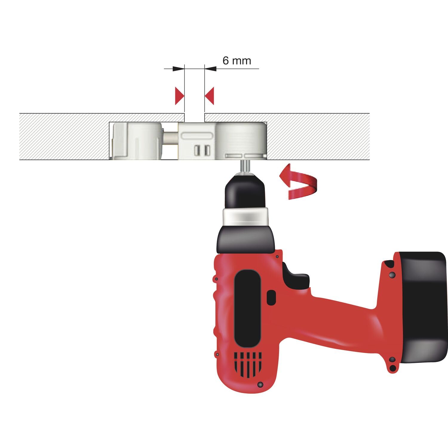 vasalat Quick-Tech - Conector de encimera (4 conectores M8 x 150 mm, para encimeras con un grosor mínimo de 25 mm, 4 piezas de contraparte)