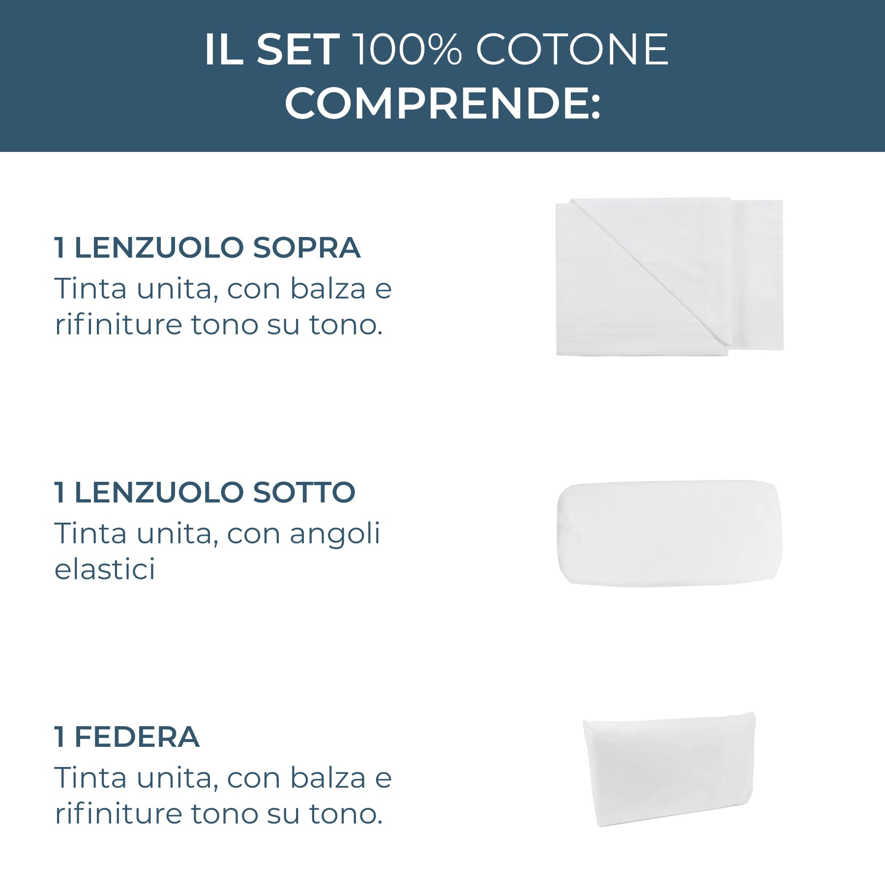 Lisola Set Lenzuola Culla Neonato, Puro Cotone, con Federa, Tinta Unita, Made in Italy, Lavabile in Lavatrice, 8 Colori Diversi, Regalo per Neonato, Maschio e Femmina (Culla, Bianco)