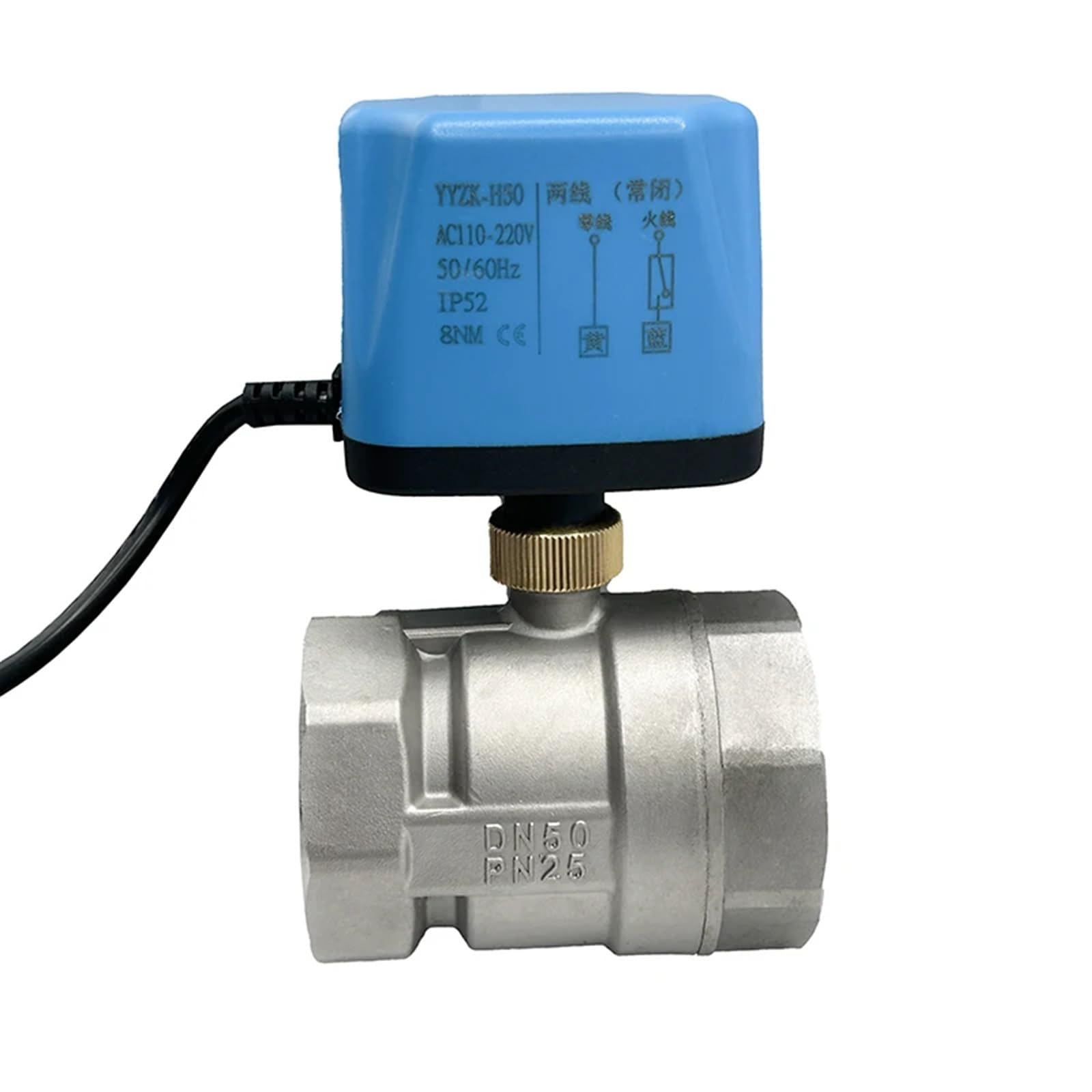 Valvola a sfera motorizzata normalmente chiusa/aperta 1/2 "3/4" 1 "1-1/4" 2 '' a elettrica in acciaio inossidabile 220v 12v 24v for acqua(220vac-normally Open,DN32)