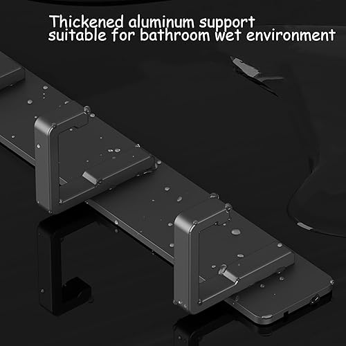 Miniatura 6 de LUYU Perchero de pared elegante diseño de aluminio negro con 5 ganchos para abrigos, sombreros, toallas y más. Perfecto para vestíbulos, baños y