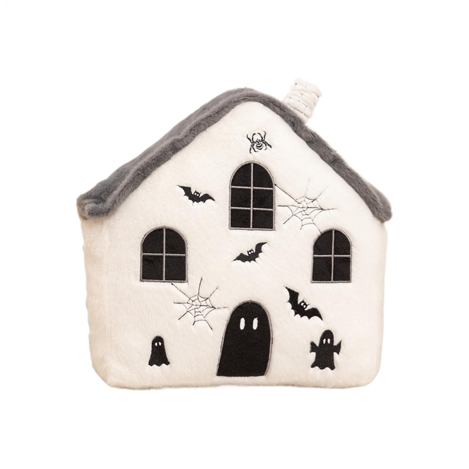 Generisch Cojín de peluche de Halloween con casa embrujada en 3D