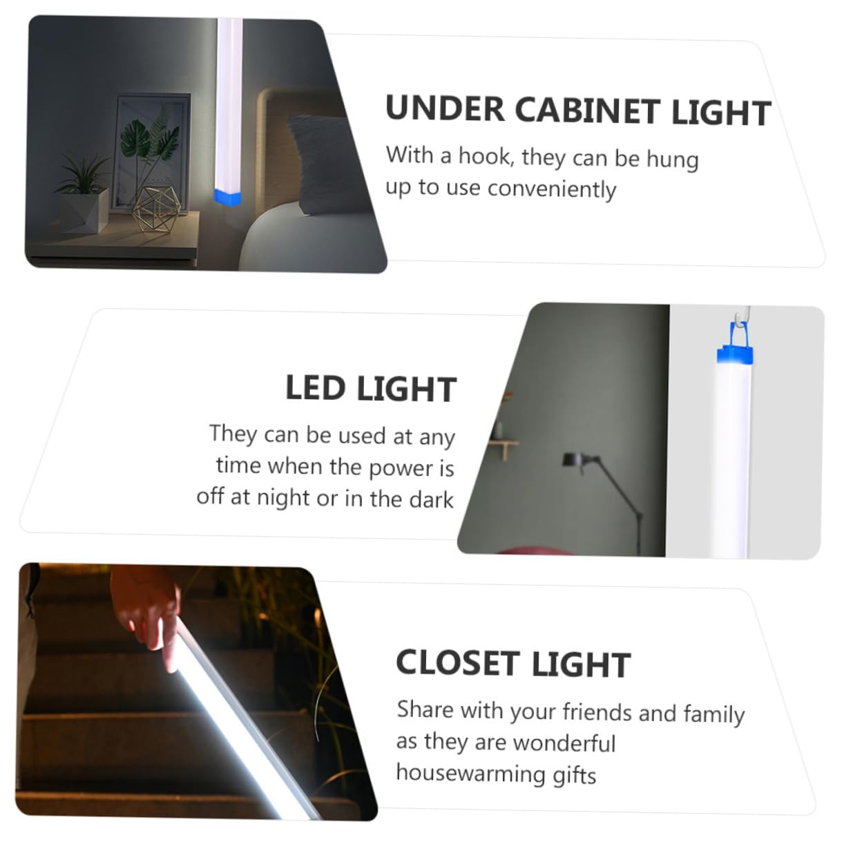 Luces LED USB Recargables para Armario y Cocina, 20w, 17 Cm, 3 Niveles de Brillo, Luz Inalámbrica Multiusos para Emergencia y Uso Doméstico, Paquete de 2 Unidades