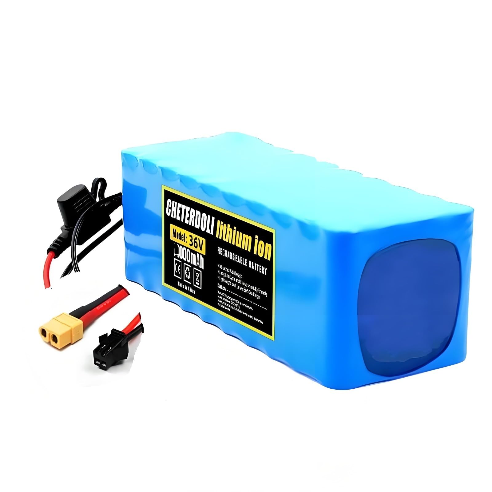 BOGJFC Batería for Patinete eléctrico de 36V y 20Ah, 10S4P 18650 | 1000W, 30A, BMS de Puerto Independiente | Conectores XT60+SM | Paquete de Repuesto for patinetes y Bicicletas eléctricas de 36V