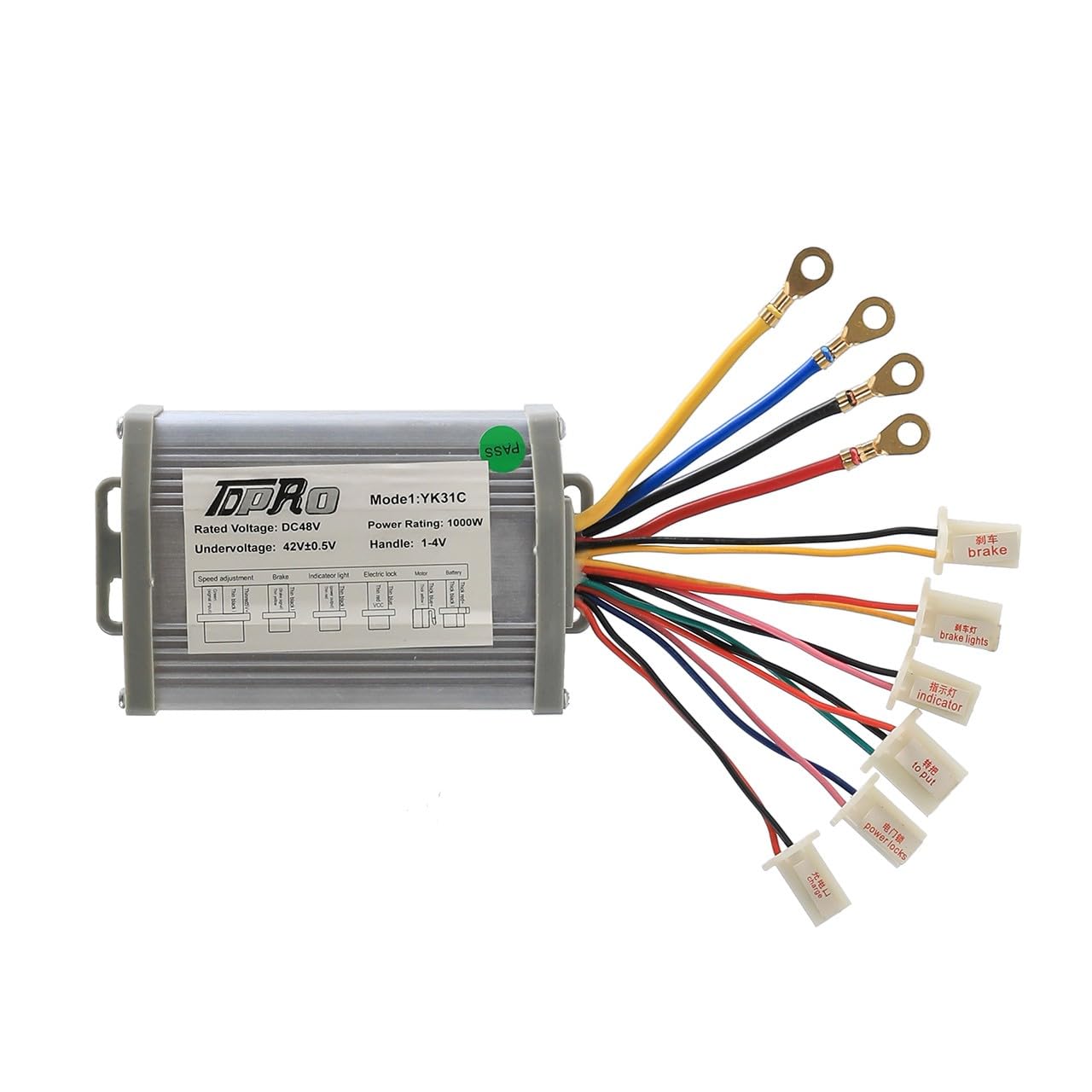 CWTD 48V 1000W Brush Speed Motor Controller for Electric Bike Tricycle Quad Go Kart ATV