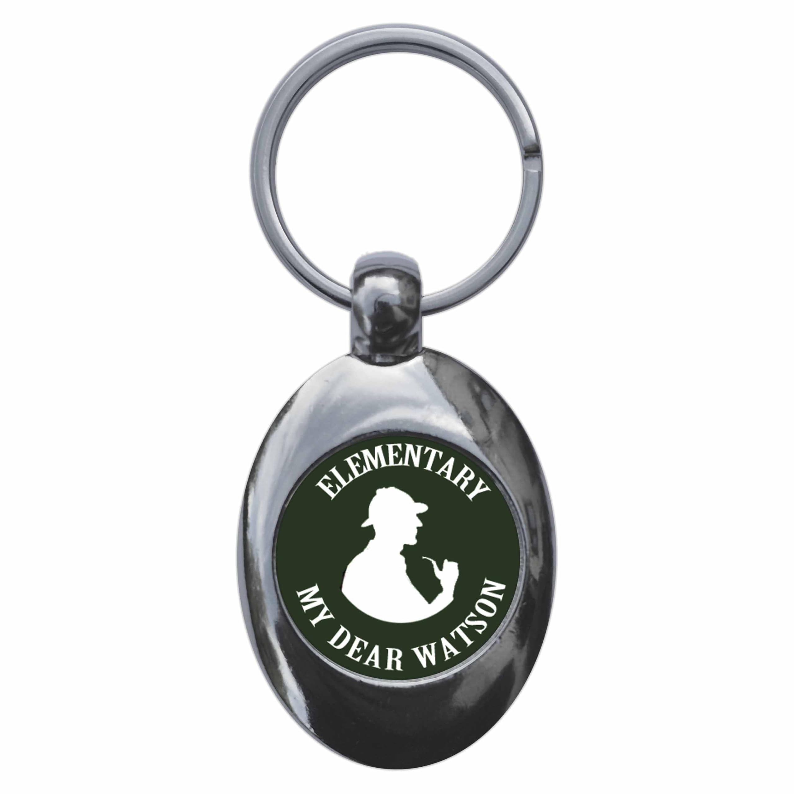 Ozorath Unisex Multicolour Sherlock Holmes Elementary My Dear Watson Keyring Keychain Key Ring Chain With Trolley Coin