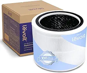 LEVOIT Core 200S-P Replacement Filter, Genuine Core 200S-RF Air Purifier Filters, Supports HEPA Sleep Mode, High-Efficiency Activated Carbon for Removal of Smoke, Odor, Allergens, Pollen, 1 Pack