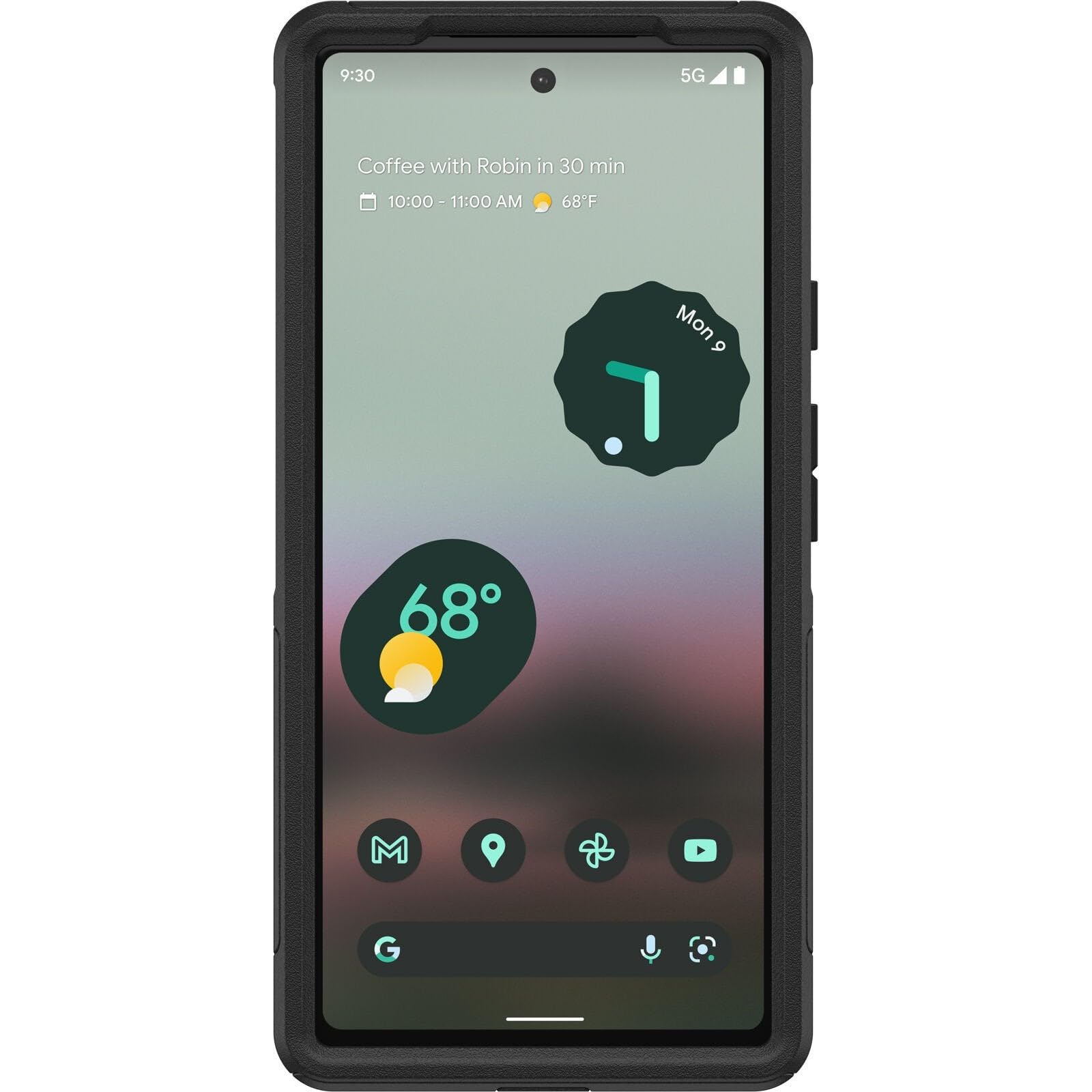 Otterbox Cover per Google Pixel 6a Commuter, Resistente a Shock e Cadute, Testata 3X vs Le Norme Anti Caduta Mil-Std 810G, Protezione antimicrobica, Nero, 77-88019