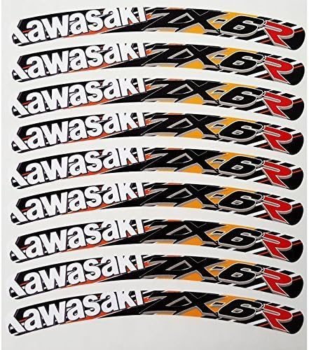ZX6R wheel rim graphics stickers decals orange ZX 600 R zx6