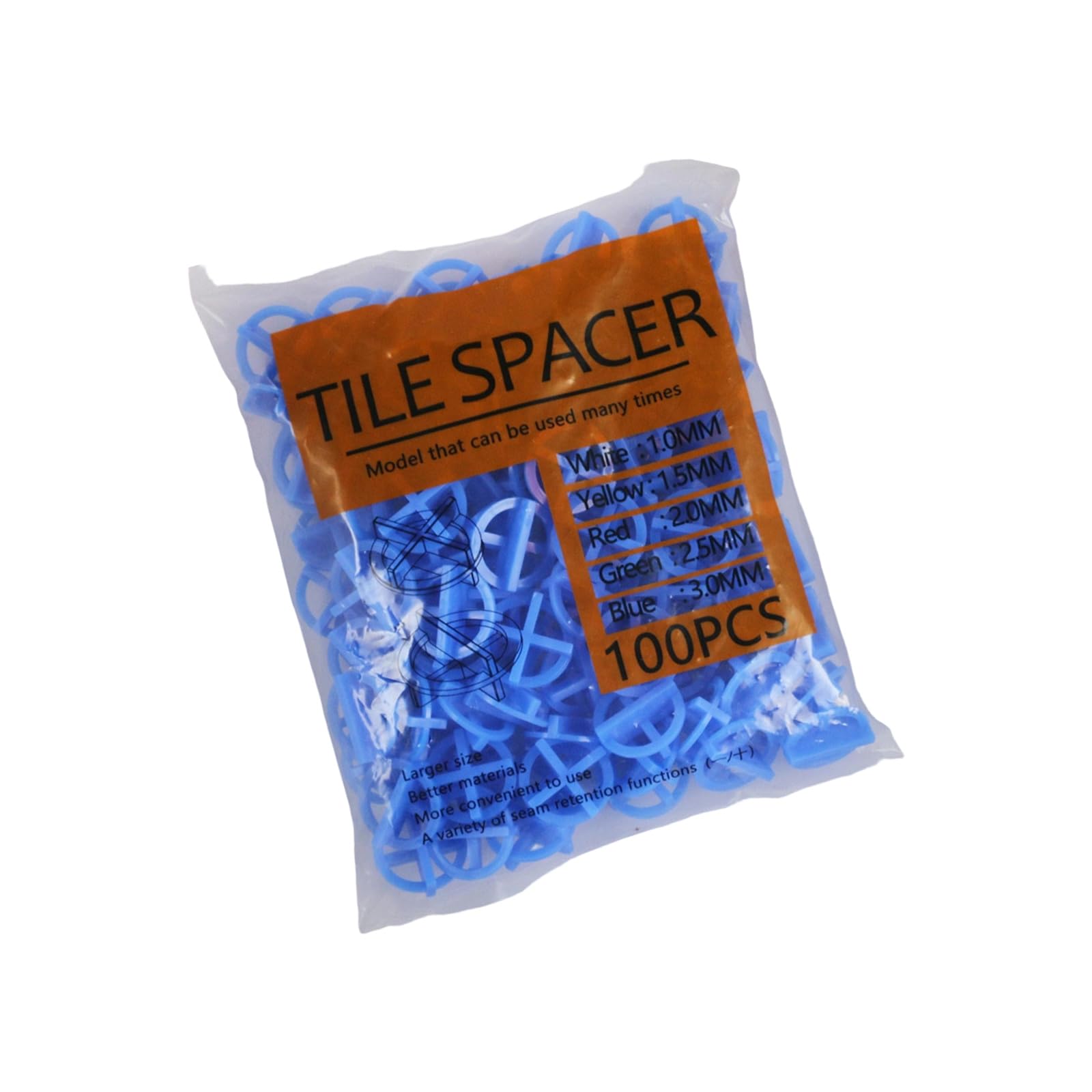 Buxuaaaa 3.0Mm Spacer Set, 100-Pack Pp Floor And Wall Installation With 1Mm 2Mm 3Mm Spacers Round Tiles Spacers