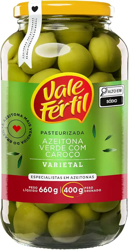 Azeitonas Verdes Vale Fértil Vidro 400g