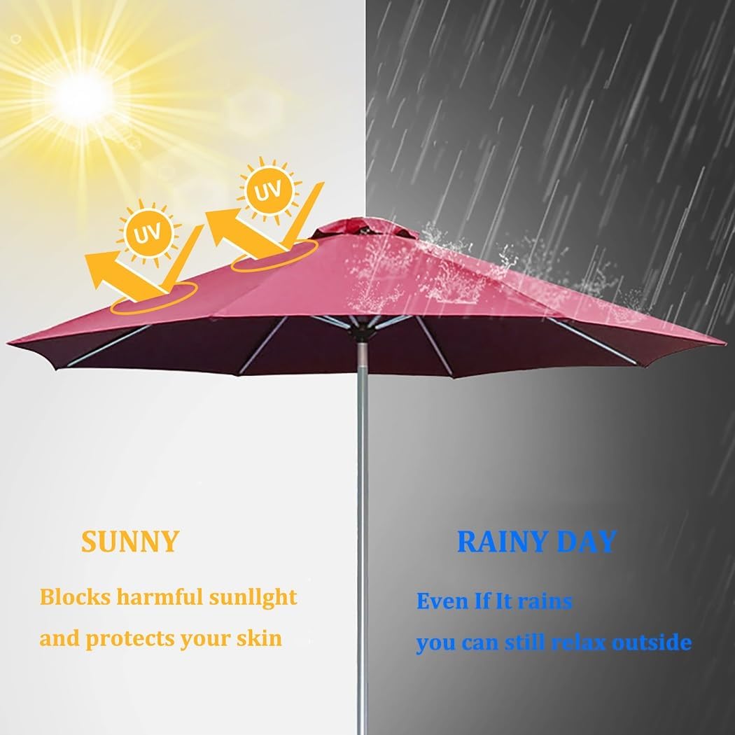 Parasol Replacement Canopy for 6-Rib UV-Resistant Outdoor Umbrella Cover-Sun Umbrella Replacement Cloth Water Resistant(Grass Green 9.8ft (300cm)/6 arms)