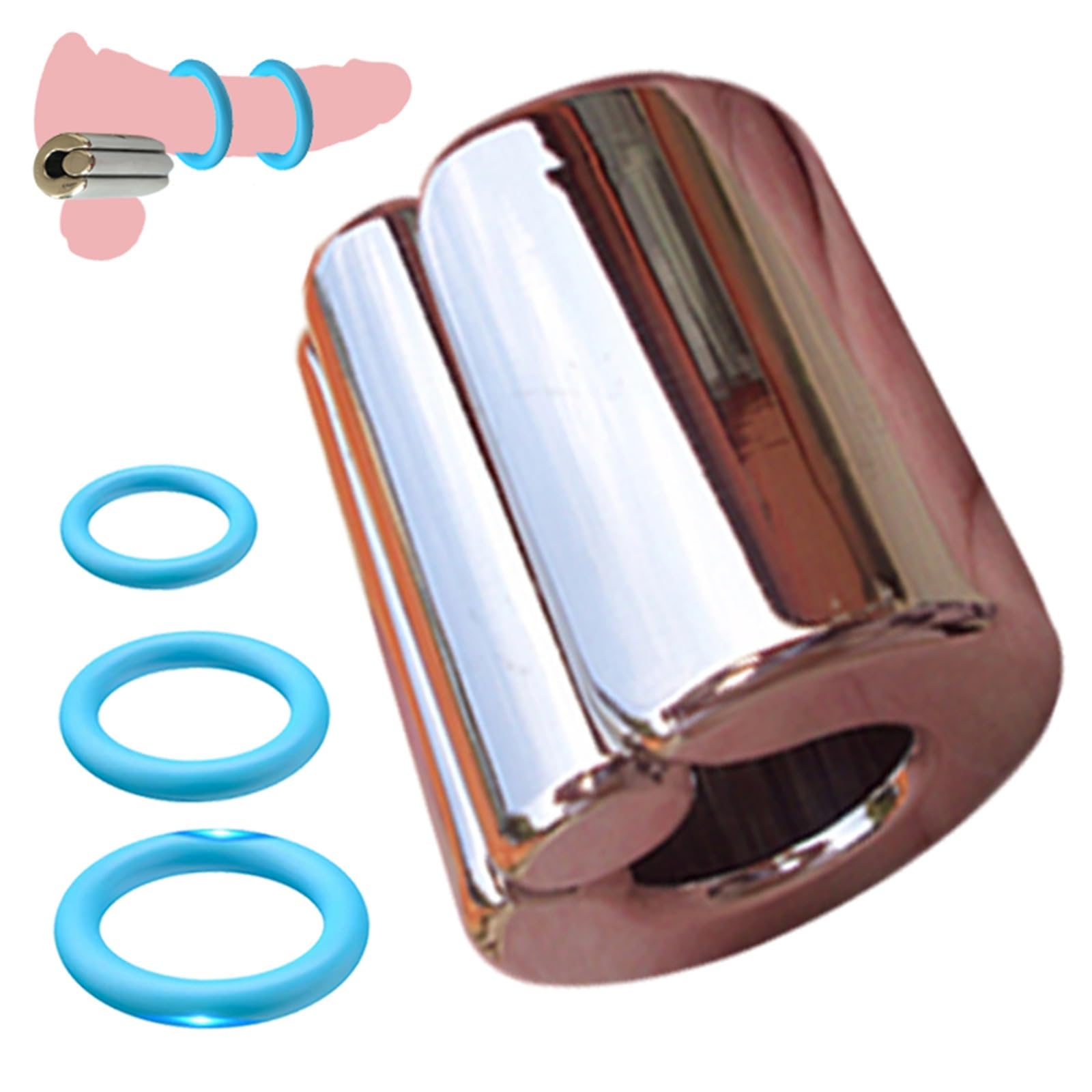 8 Größen Edelstahl Cockring Penisring CBT Ballstretcher Penis Enhancer Hodenring Hodensack Stretching Anhänger Hodengewicht Metall Hodenstretcher Penistraining Sexspielzeug Für Männer