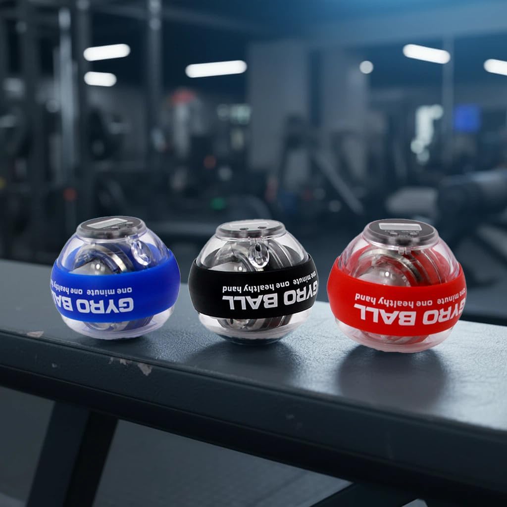 Auto-Start Torque Ball Hand Exerciser, Gyroscopic Wrist & Forearm Trainer with LCD Counter & Adjustable Resistance for Athletes Musicians Office Workers