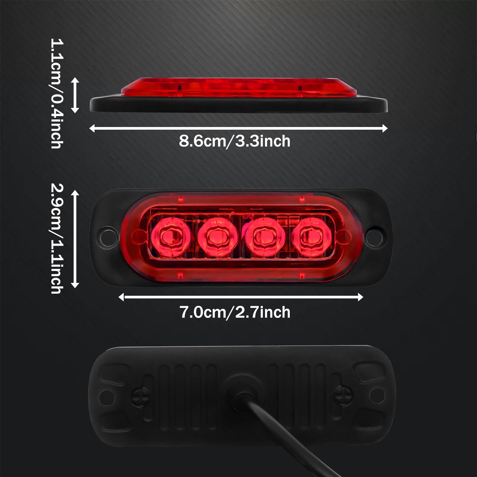 Amazon.co.jp: X-STYLE サイドマーカー LED 12V 24V レッド トラック