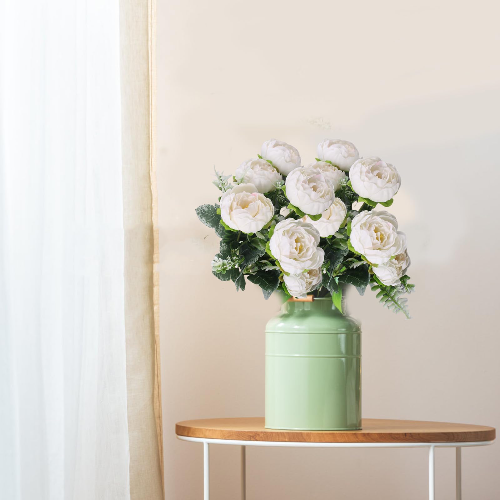astylishome Fake Flowers 12 pcs Artificial Flower White Fake Bouquets with Stems for Table Centerpiece Wedding Home Decoration Floral Arrangements Cake Decorating 1003 - Image 4
