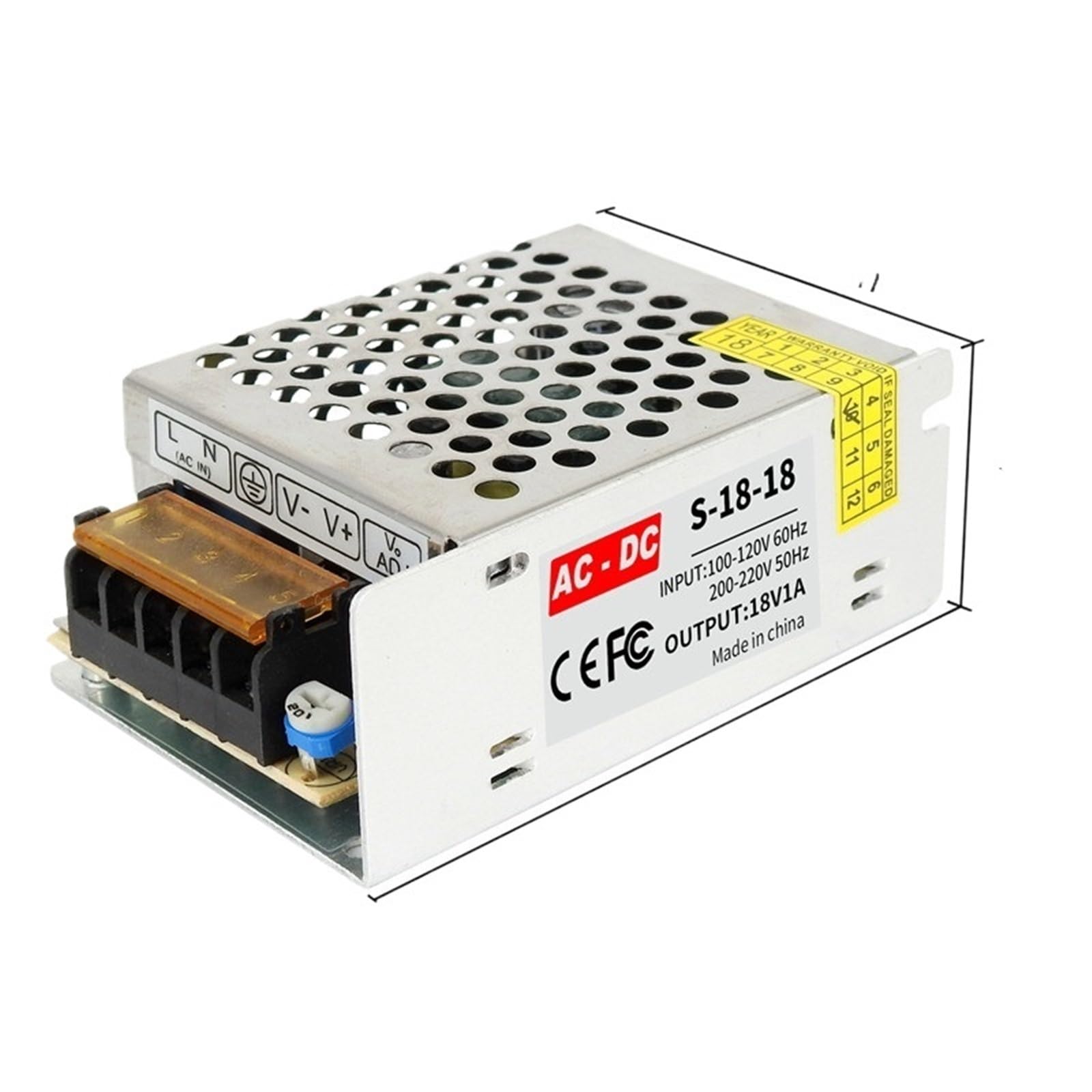 Transformateur 18V 1A alimentation stabilisée AC DC contre surtension - 7