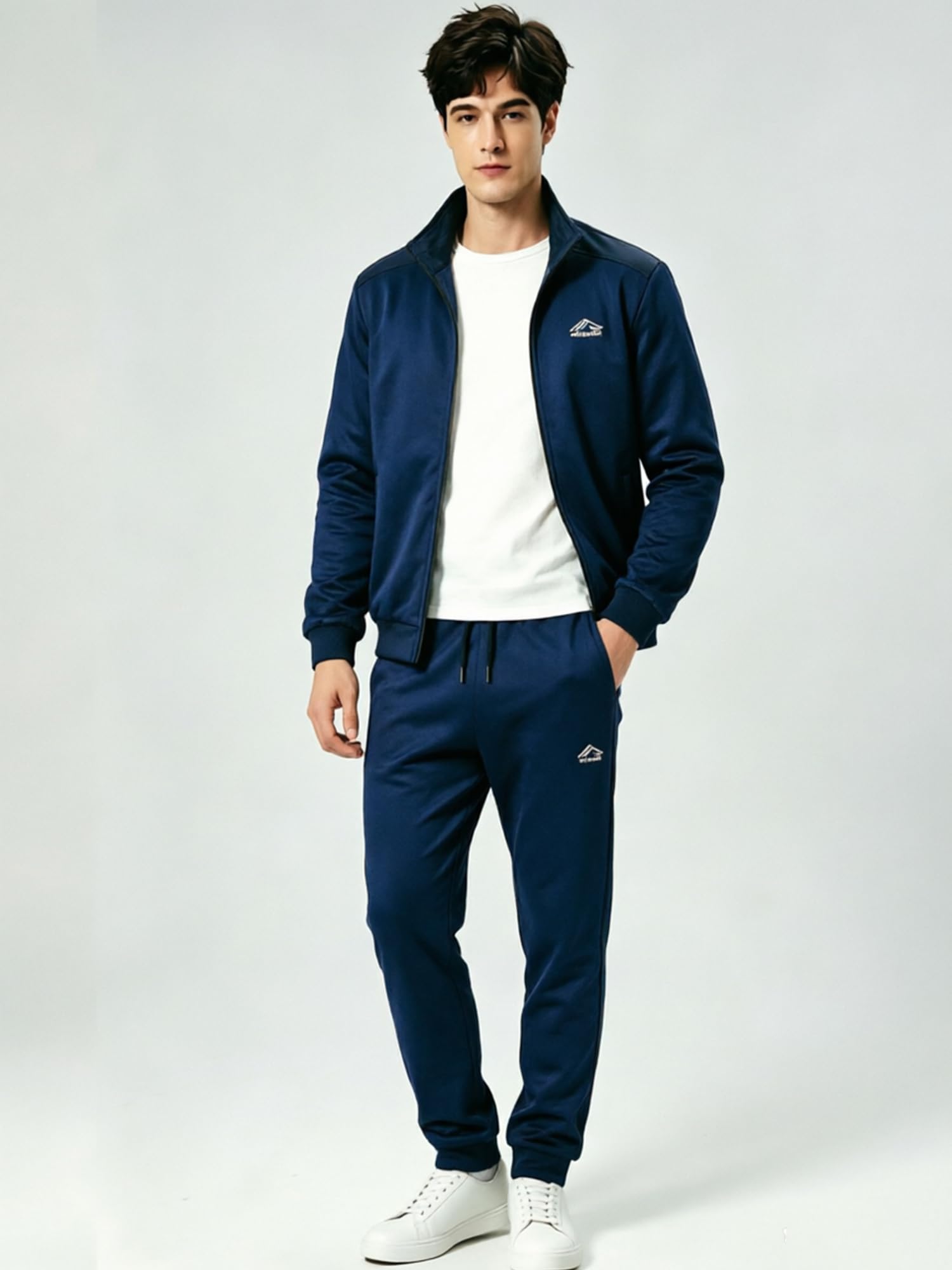 FTCayanz Trainingsanzug Herren Jogginganzug Langarm Reißverschluss Jogging Anzug Sweatshirt für Freizeit Sport