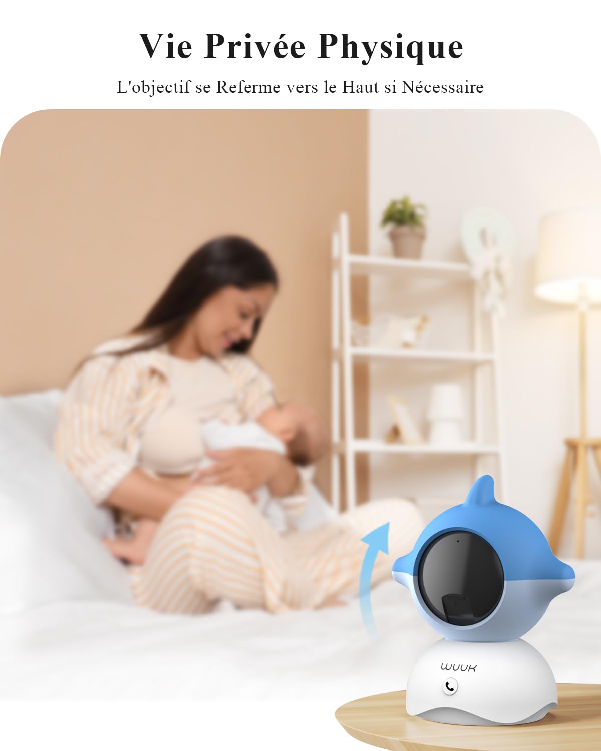 WUUK 2K 5.5" Babyphone Camera 2 Pack,Video Camera Bebe avec APP,360°PTZ Surveillance,Détection des,Appel en Une Touche,Mouvements/Température/Son,Berceuse à Bruit Blanc,Connexion Stable de 305m