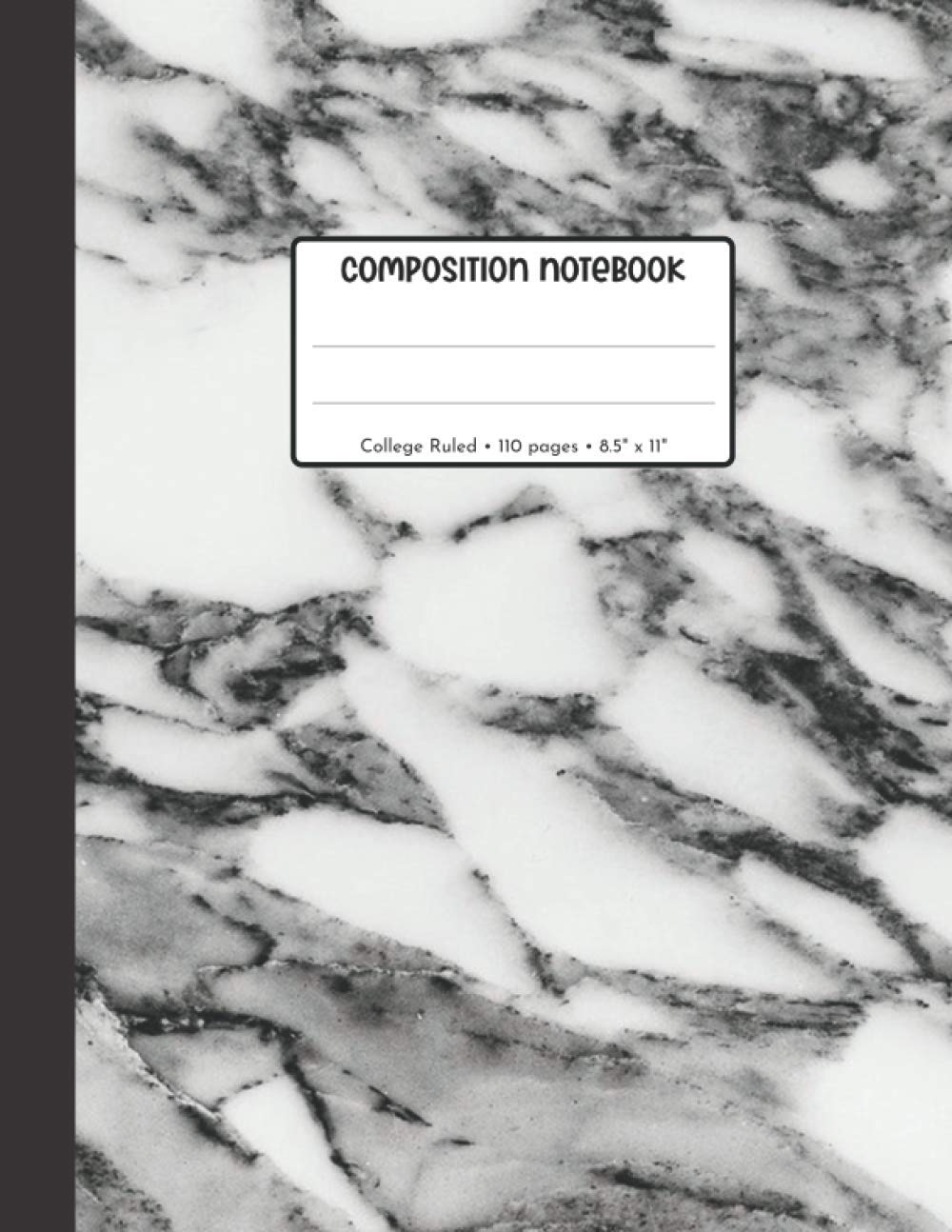College Ruled Composition Notebook: School Gray, White & Black Granite Marble Effect Gift Notebook