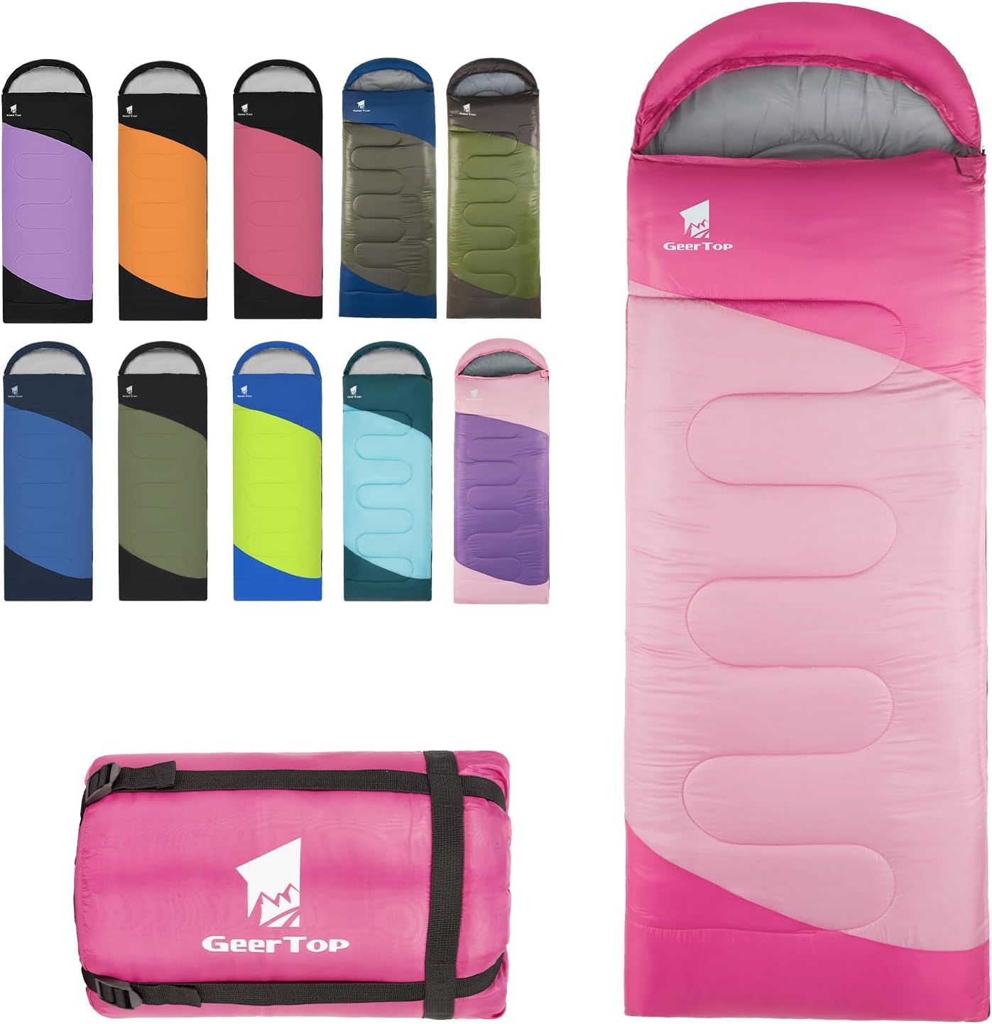 GEERTOP Backpacking Sleeping Bag for Camping, Lightweight Sleeping Bags for Adults Kids Summer Warm Cold Weather Hiking Travel