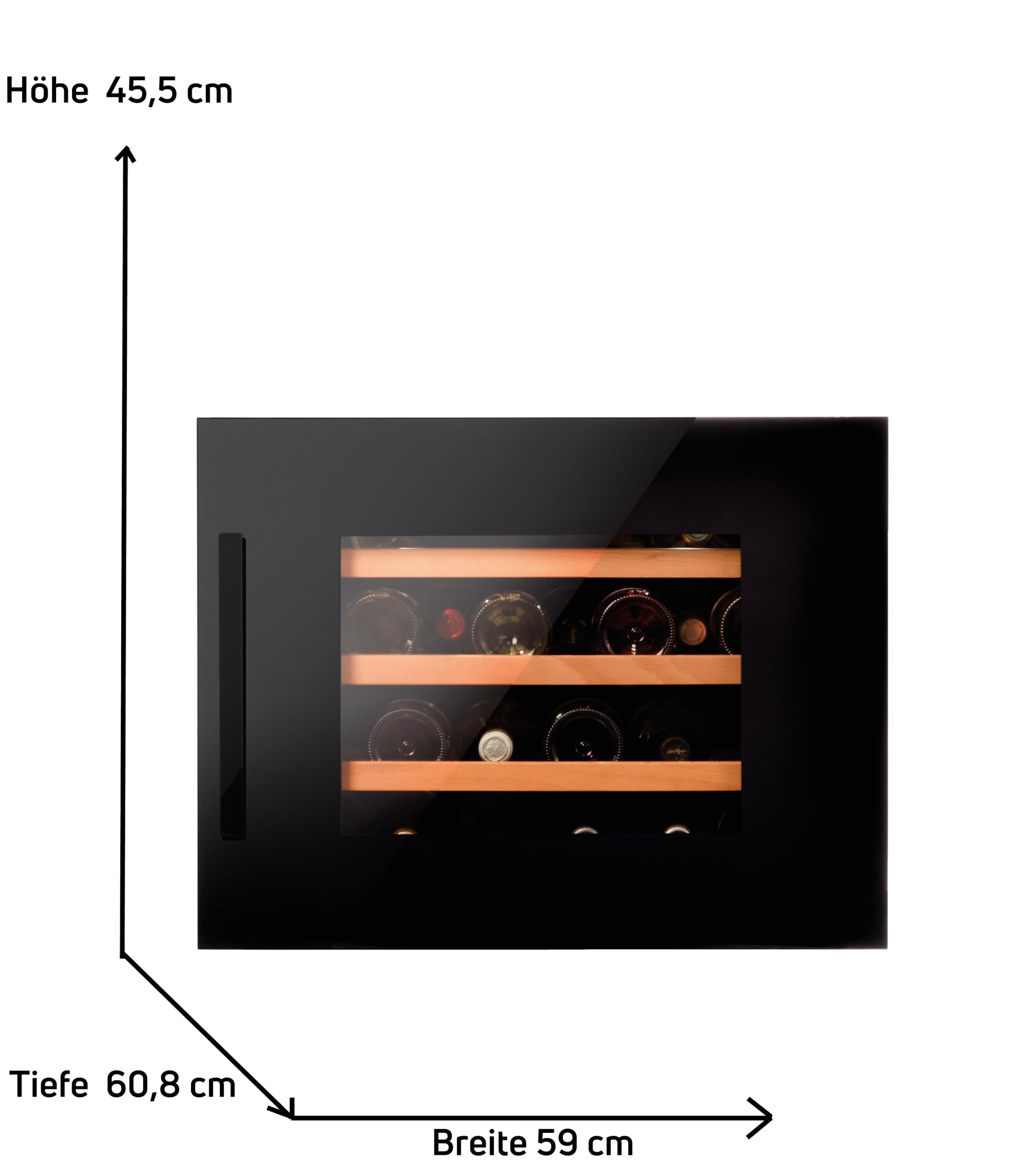 Amica WK 341 200 S Einbau-Weinkühlschrank, VinoOptima System, 24 Flaschen, Schwarz