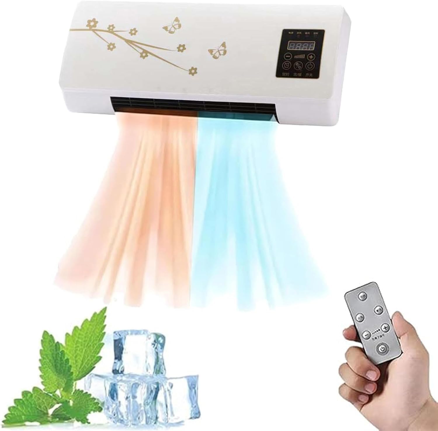 Portable Wall-Mounted Air Conditioner With Remote Control - Compact Ductless AC Unit For Year-Round Heating And Natural Wind(A)