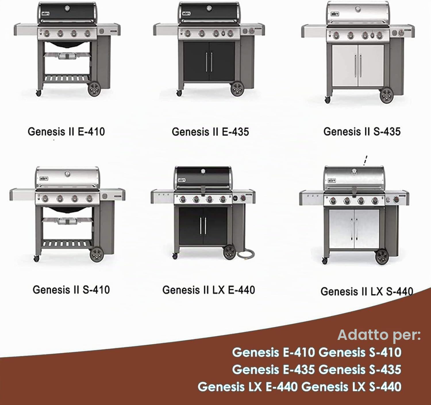 GFTIME 47,5 x 85 cm, griglia in ghisa per Weber Genesis II 400, Genesis II LX 400, per Genesis ll/LX S410 E410 S415 E415 S435 E440 E440 S440, ricambio per barbecue a gas Weber 66089 66097